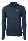 Main image for Cutter and Buck Kansas City Chiefs Mens Navy Blue Americana Virtue Eco Pique Long Sleeve Qtr Zip..