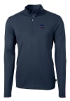 Main image for Cutter and Buck Minnesota Vikings Mens Navy Blue Americana Virtue Eco Pique Long Sleeve Qtr Zip Pu..