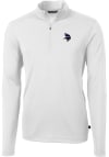 Main image for Cutter and Buck Minnesota Vikings Mens White Virtue Eco Pique Long Sleeve 1/4 Zip Pullover
