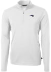 Main image for Cutter and Buck New England Patriots Mens White Americana Virtue Eco Pique Long Sleeve Qtr Zip P..