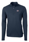 Main image for Cutter and Buck New York Jets Mens Navy Blue Virtue Eco Pique Long Sleeve 1/4 Zip Pullover