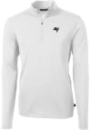 Main image for Cutter and Buck Tampa Bay Buccaneers Mens White Americana Virtue Eco Pique Long Sleeve Qtr Zip P..