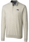 Main image for Cutter and Buck New England Patriots Mens Oatmeal Lakemont Long Sleeve 1/4 Zip Pullover