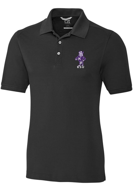 Mens K-State Wildcats Black Cutter and Buck Advantage Vault Big and Tall Polos Shirt