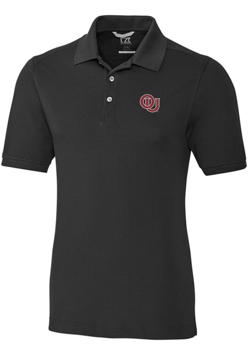 Oklahoma Sooners Cutter and Buck Black Advantage Vault Big and Tall Polo