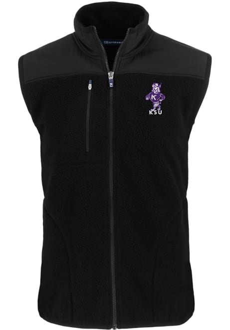 Black K-State Wildcats Cutter and Buck Big and Tall Vault Cascade Sherpa Mens Vest