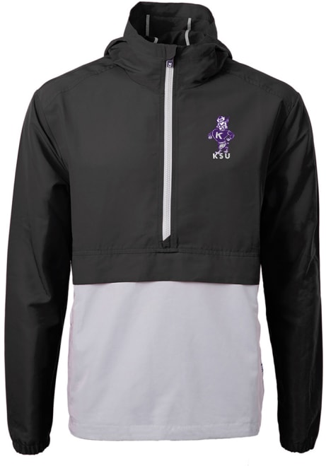 Mens K-State Wildcats Black Cutter and Buck Vault Charter Eco Pullover Jackets