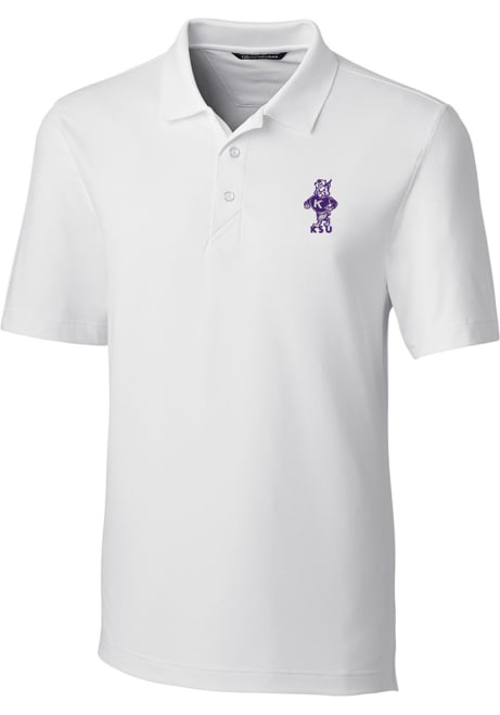 Mens K-State Wildcats White Cutter and Buck Vault Forge Short Sleeve Polo Shirt