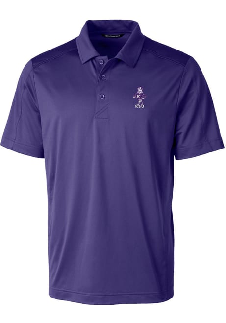 Mens K-State Wildcats Purple Cutter and Buck Prospect Vault Short Sleeve Polo Shirt