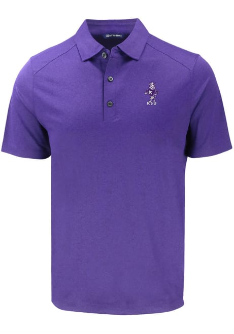 Mens K-State Wildcats Purple Cutter and Buck Forge Vault Short Sleeve Polo Shirt