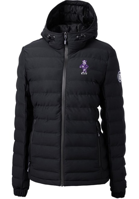 Womens K-State Wildcats Black Cutter and Buck Mission Ridge Repreve Vault Filled Jacket