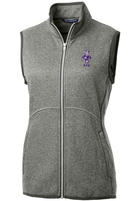 Womens K-State Wildcats Grey Cutter and Buck Vault Mainsail Vest