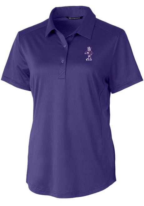 Womens K-State Wildcats Purple Cutter and Buck Prospect Vault Short Sleeve Polo Shirt
