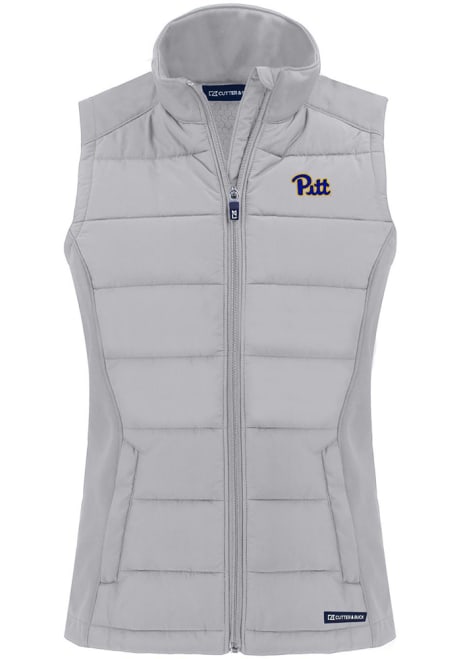 Womens Pitt Panthers Charcoal Cutter and Buck Evoke Vest