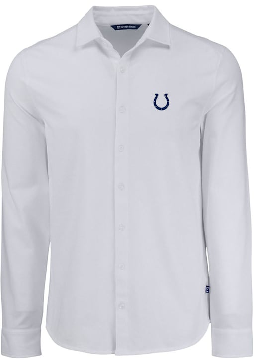 Indianapolis Colts Mens Cutter and Buck White Advantage Soft Pique