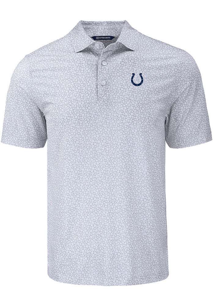 Cutter and Buck Indianapolis Colts Mens Pike Flora POLISHED Short Sleeve Polo