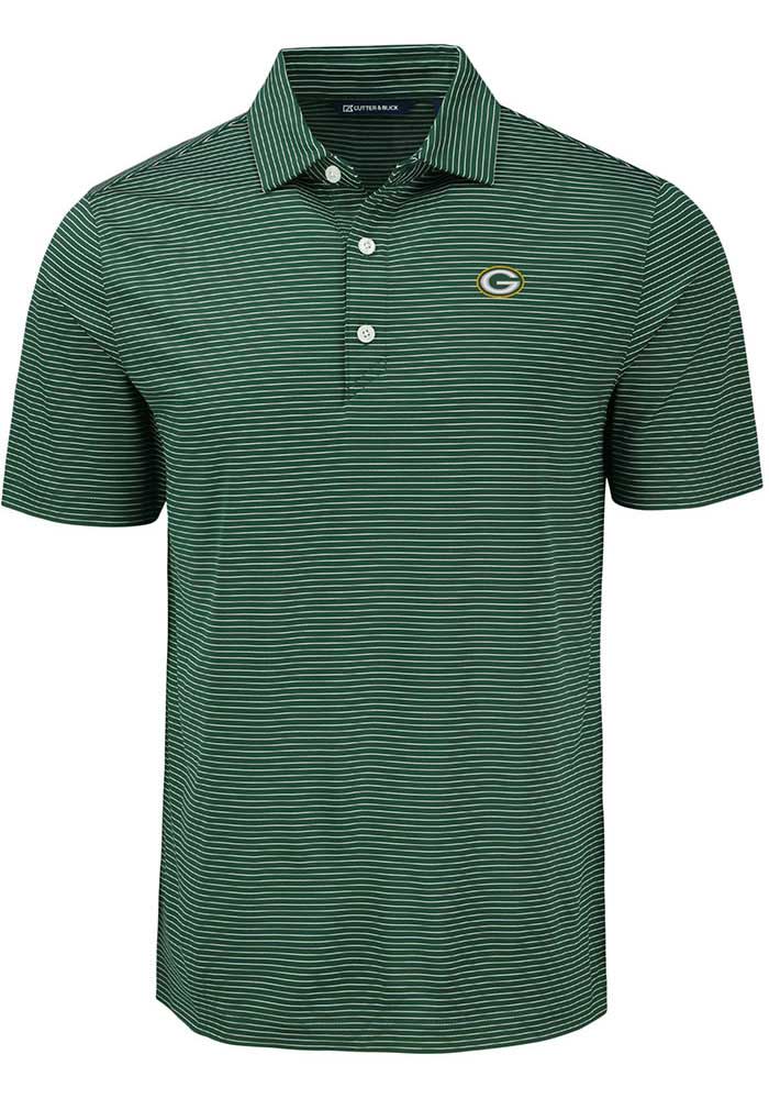 Cutter and Buck Green Bay Packers Mens Green Forge Eco Fine Line Short Sleeve Polo