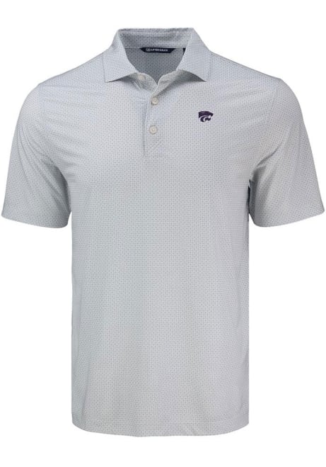 K-State Wildcats Grey Cutter and Buck Pike Diamond Dot Big and Tall Polo