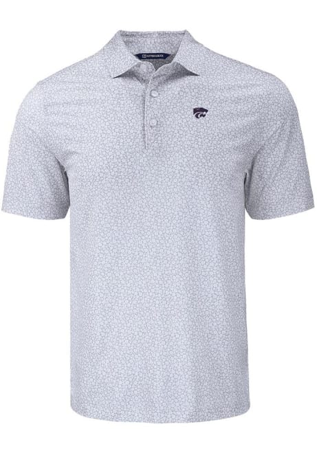 K-State Wildcats Grey Cutter and Buck Pike Flora Big and Tall Polo