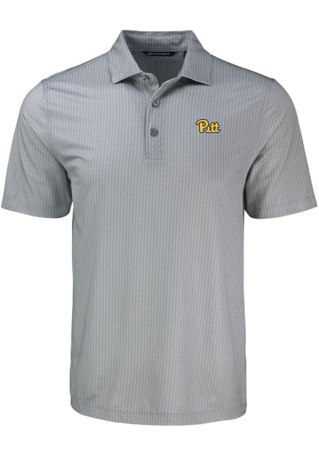 Pitt Panthers Grey Cutter and Buck Shadow Check Big and Tall Polo