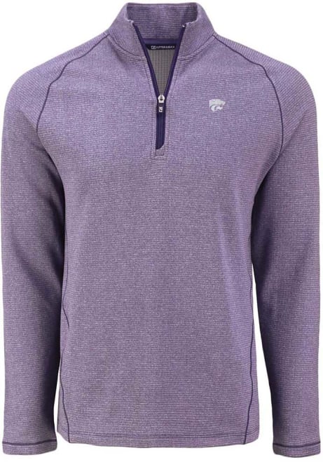 Mens K-State Wildcats Purple Cutter and Buck Pehastin Qtr Zip Pullover