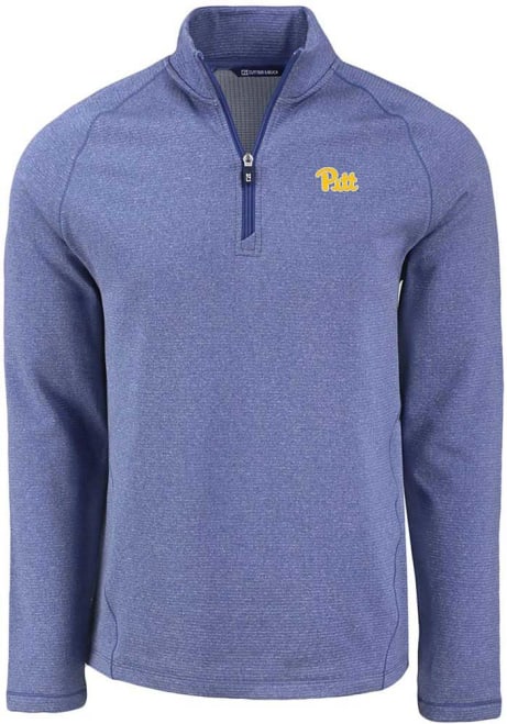 Mens Pitt Panthers Blue Cutter and Buck Pehastin Qtr Zip Pullover