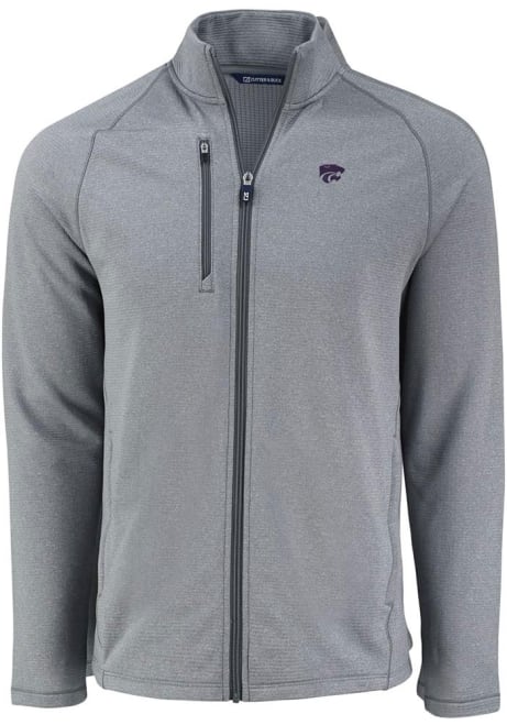 Mens K-State Wildcats Grey Cutter and Buck Pehastin Light Weight Jacket