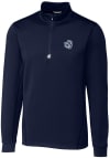 Main image for Cutter and Buck Michigan Wolverines Mens Navy Blue Traverse Long Sleeve 1/4 Zip Pullover