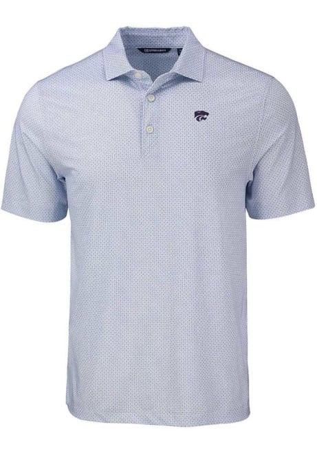 Mens K-State Wildcats Pink Cutter and Buck Pike Diamond Dot Short Sleeve Polo Shirt