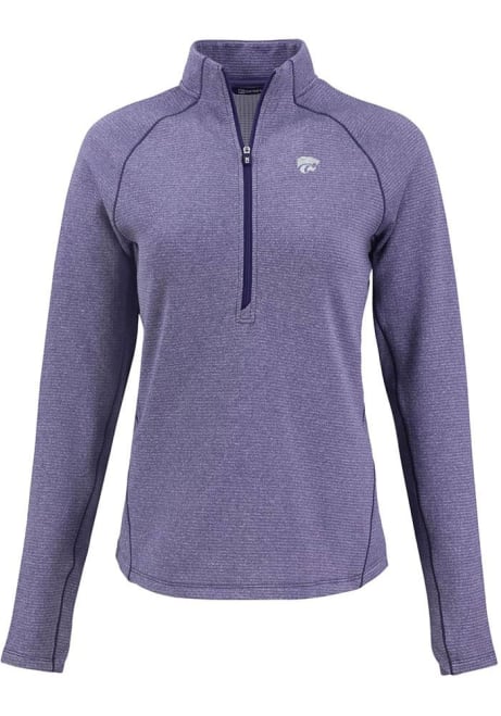 Womens K-State Wildcats Purple Cutter and Buck Pehastin Qtr Zip