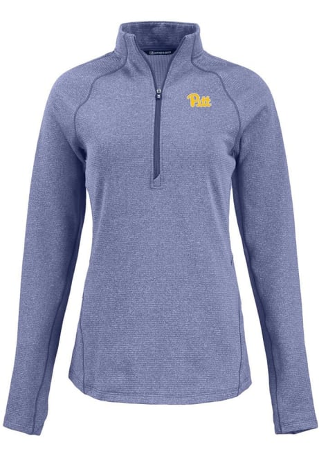 Womens Pitt Panthers Blue Cutter and Buck Pehastin Qtr Zip