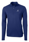 Main image for Cutter and Buck Atlanta Braves Mens Blue Virtue Eco Pique Long Sleeve 1/4 Zip Pullover