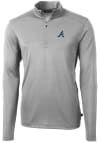 Main image for Cutter and Buck Atlanta Braves Mens Grey Virtue Eco Pique Long Sleeve 1/4 Zip Pullover
