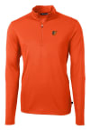 Main image for Cutter and Buck Baltimore Orioles Mens Orange Virtue Eco Pique Long Sleeve 1/4 Zip Pullover