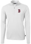 Main image for Cutter and Buck Boston Red Sox Mens White Virtue Eco Pique Long Sleeve 1/4 Zip Pullover