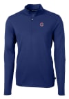 Main image for Cutter and Buck Chicago Cubs Mens Blue Virtue Eco Pique Long Sleeve 1/4 Zip Pullover