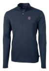 Main image for Cutter and Buck Chicago Cubs Mens Navy Blue Virtue Eco Pique Long Sleeve 1/4 Zip Pullover