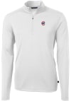 Main image for Cutter and Buck Chicago Cubs Mens White Virtue Eco Pique Long Sleeve 1/4 Zip Pullover