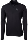 Main image for Cutter and Buck Chicago White Sox Mens Black Virtue Eco Pique Long Sleeve 1/4 Zip Pullover
