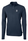 Main image for Cutter and Buck Detroit Tigers Mens Navy Blue Virtue Eco Pique Long Sleeve 1/4 Zip Pullover