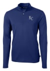 Main image for Cutter and Buck Kansas City Royals Mens Blue Virtue Eco Pique Long Sleeve 1/4 Zip Pullover