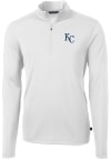 Main image for Cutter and Buck Kansas City Royals Mens White Virtue Eco Pique Long Sleeve 1/4 Zip Pullover