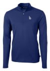 Main image for Cutter and Buck Los Angeles Dodgers Mens Blue Virtue Eco Pique Long Sleeve 1/4 Zip Pullover