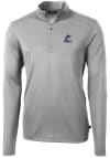 Main image for Cutter and Buck Miami Marlins Mens Grey Virtue Eco Pique Long Sleeve 1/4 Zip Pullover