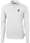 Main image for Cutter and Buck Miami Marlins Mens White Virtue Eco Pique Long Sleeve 1/4 Zip Pullover