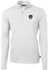 Main image for Cutter and Buck Milwaukee Brewers Mens White Virtue Eco Pique Long Sleeve 1/4 Zip Pullover