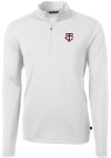Main image for Cutter and Buck Minnesota Twins Mens White Virtue Eco Pique Long Sleeve 1/4 Zip Pullover