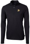 Main image for Cutter and Buck Oakland Athletics Mens Black Virtue Eco Pique Long Sleeve 1/4 Zip Pullover