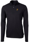 Main image for Cutter and Buck Pittsburgh Pirates Mens Black Virtue Eco Pique Long Sleeve 1/4 Zip Pullover