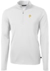 Main image for Cutter and Buck Pittsburgh Pirates Mens White Virtue Eco Pique Long Sleeve 1/4 Zip Pullover